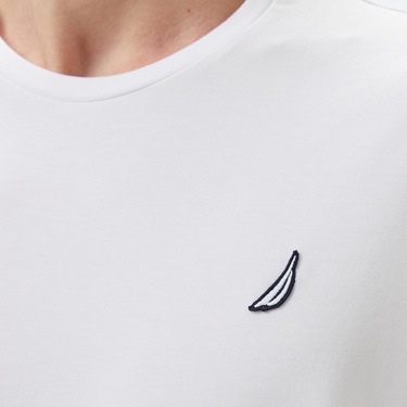  Nautica Erkek Beyaz Regular Fit T-Shirt
