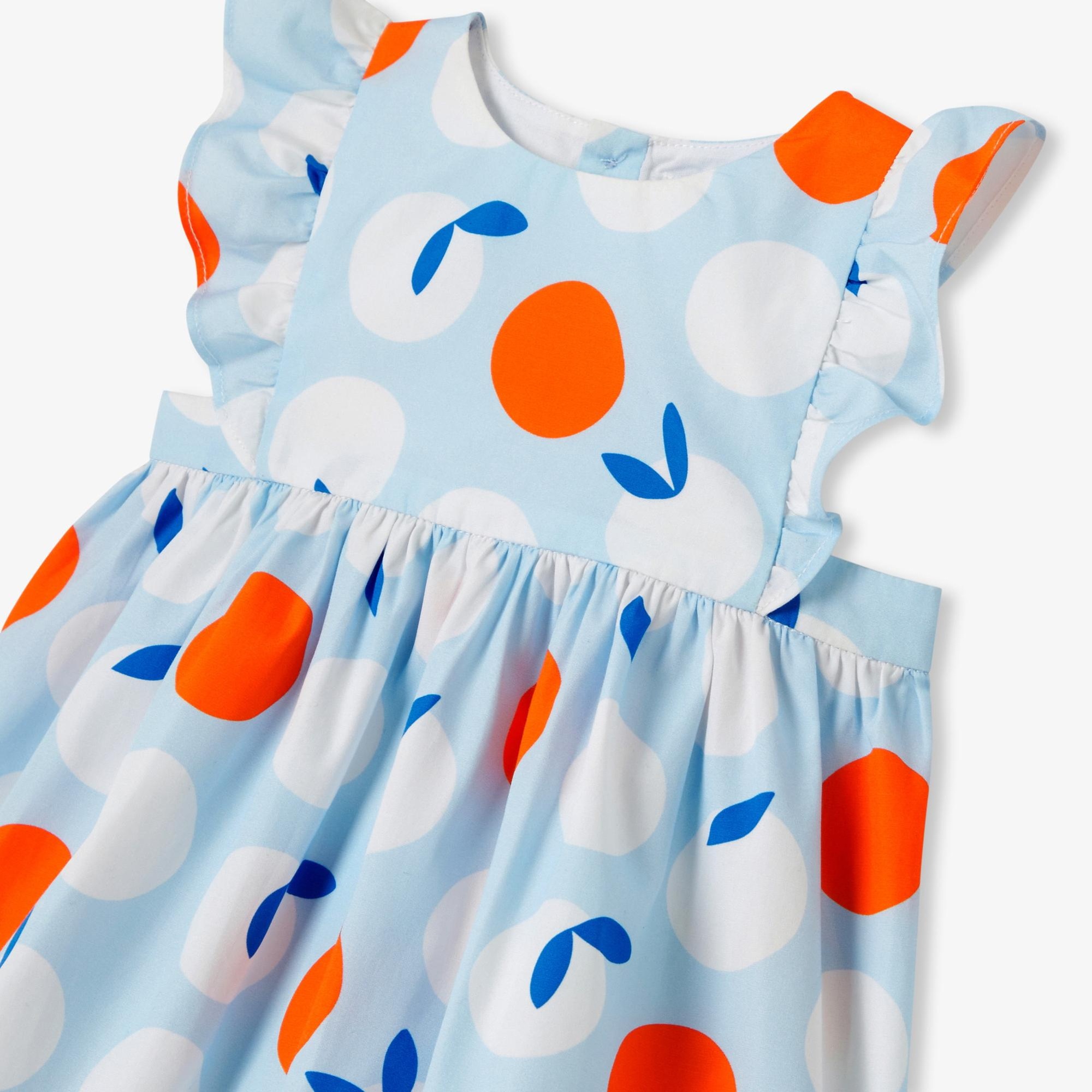 Jacadi Paris Yenidoğan Kız Bebek Fırfırlı Kol Poplin Elbise