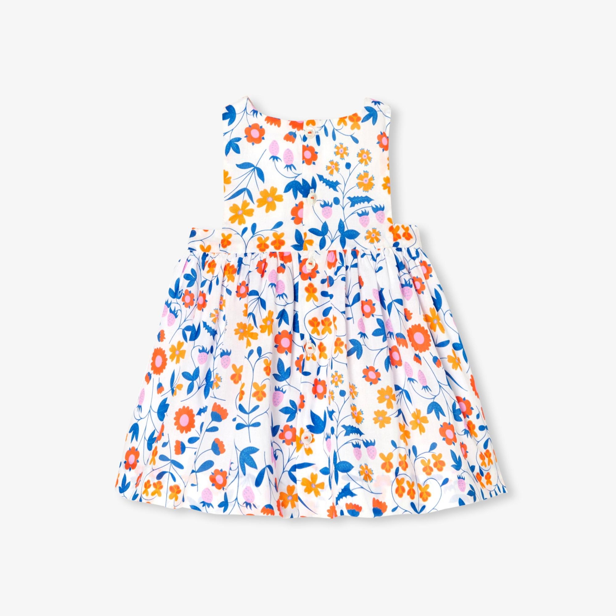 Jacadi Paris Yenidoğan Kız Bebek Çiçek Desenli Poplin Elbise