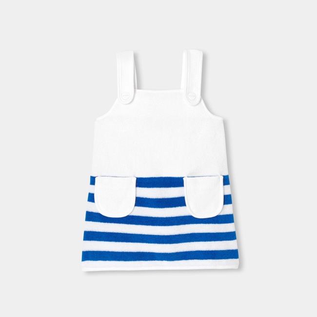  Jacadi Paris Kız Bebek Çizgili Taban Havlu Kumaş Elbise