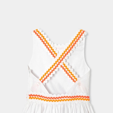  Jacadi Paris Kız Çocuk Çapraz Sırt Askılı Vual Elbise