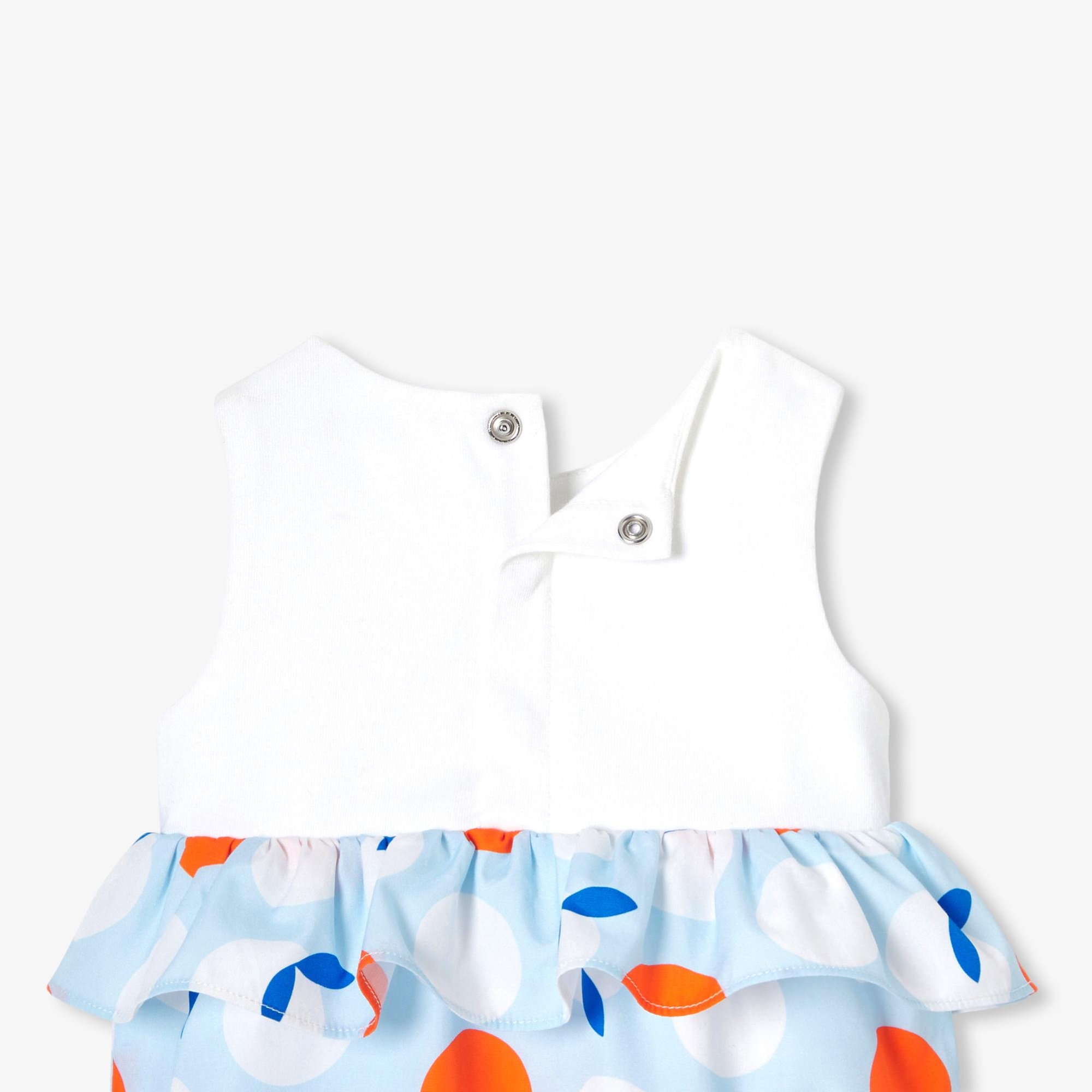 Jacadi Paris Yenidoğan Kız Bebek Interlok Örgü Desenli Kısa Tulum