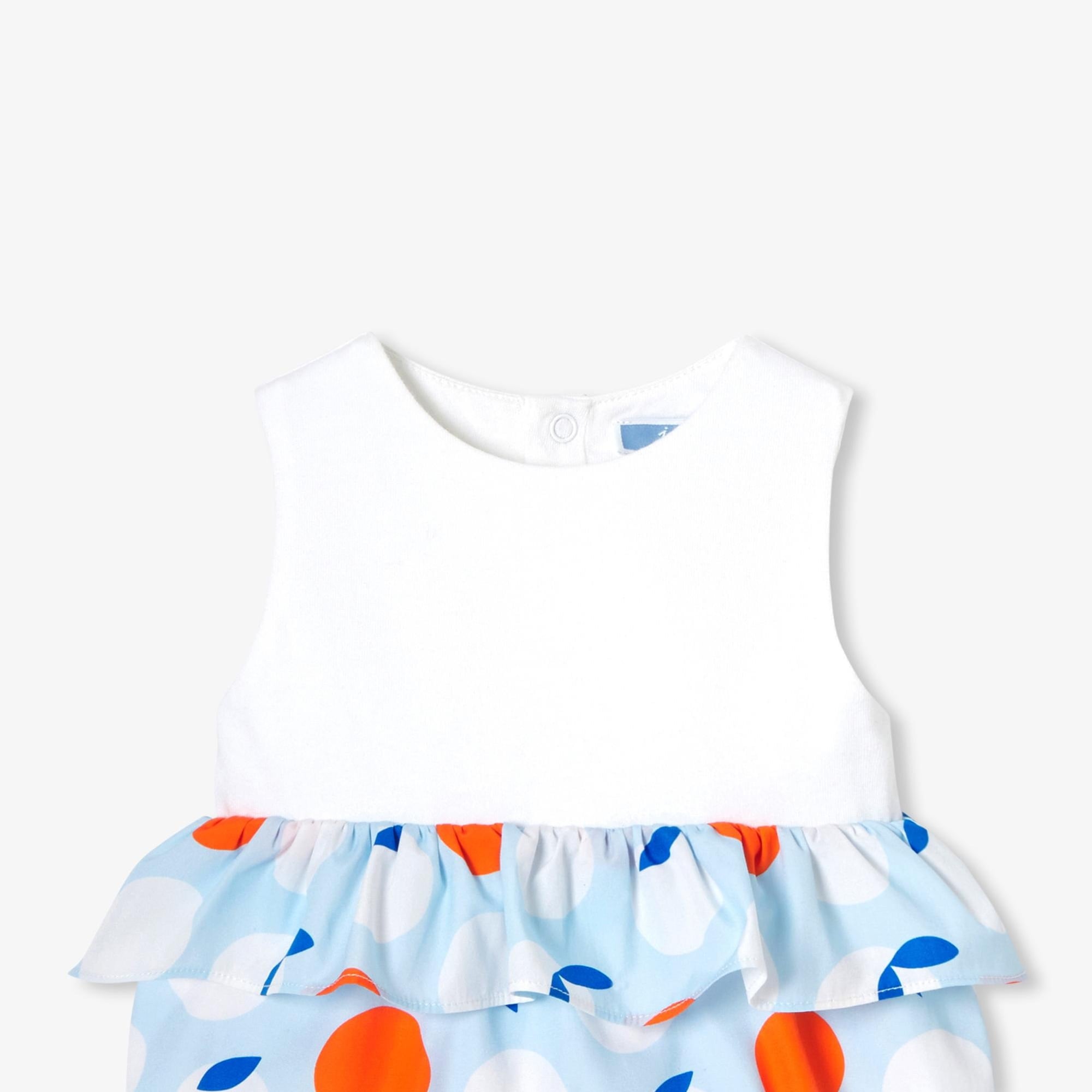 Jacadi Paris Yenidoğan Kız Bebek Interlok Örgü Desenli Kısa Tulum