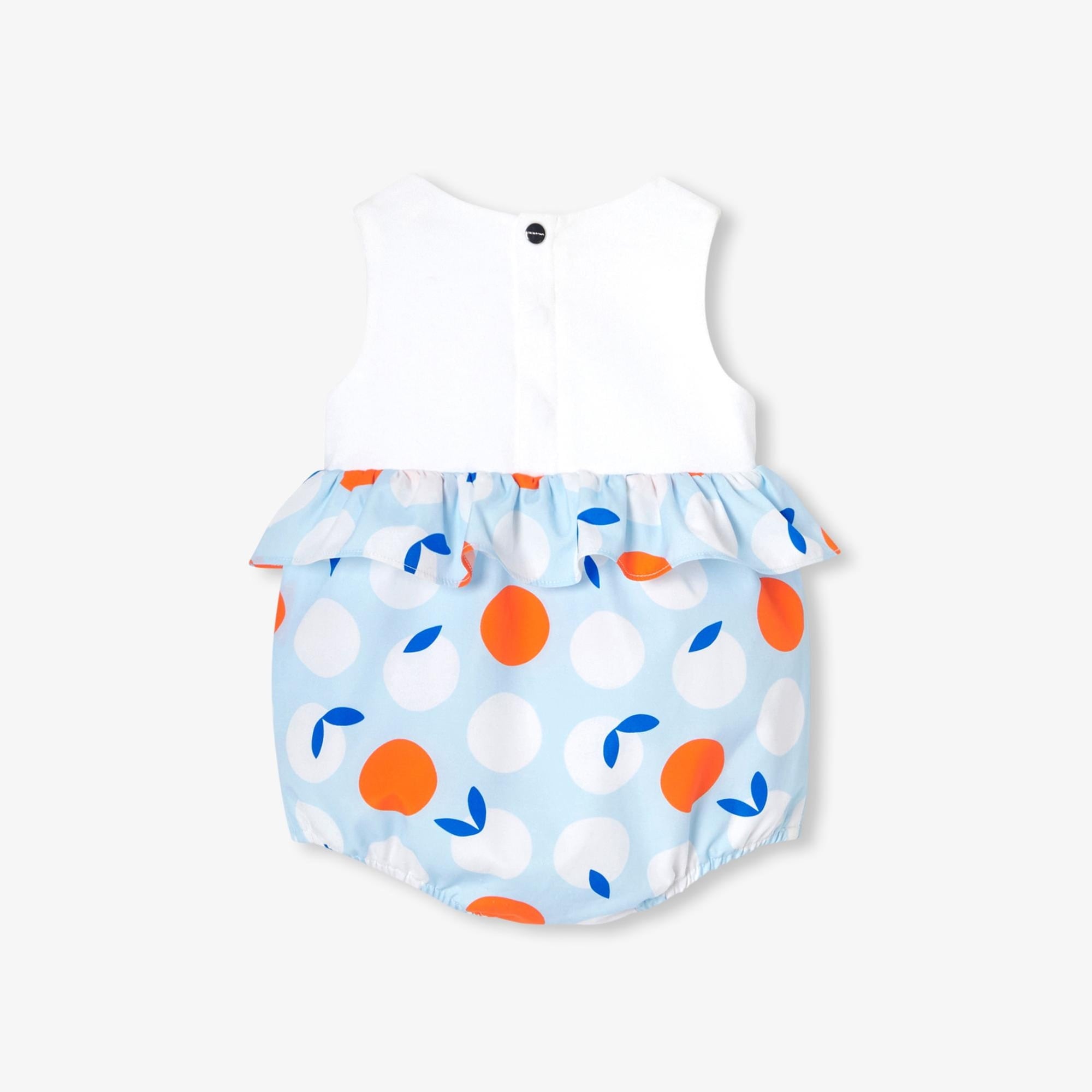 Jacadi Paris Yenidoğan Kız Bebek Interlok Örgü Desenli Kısa Tulum