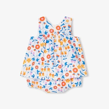  Jacadi Paris Yenidoğan Kız Bebek Çiçek Desenli İkili Set