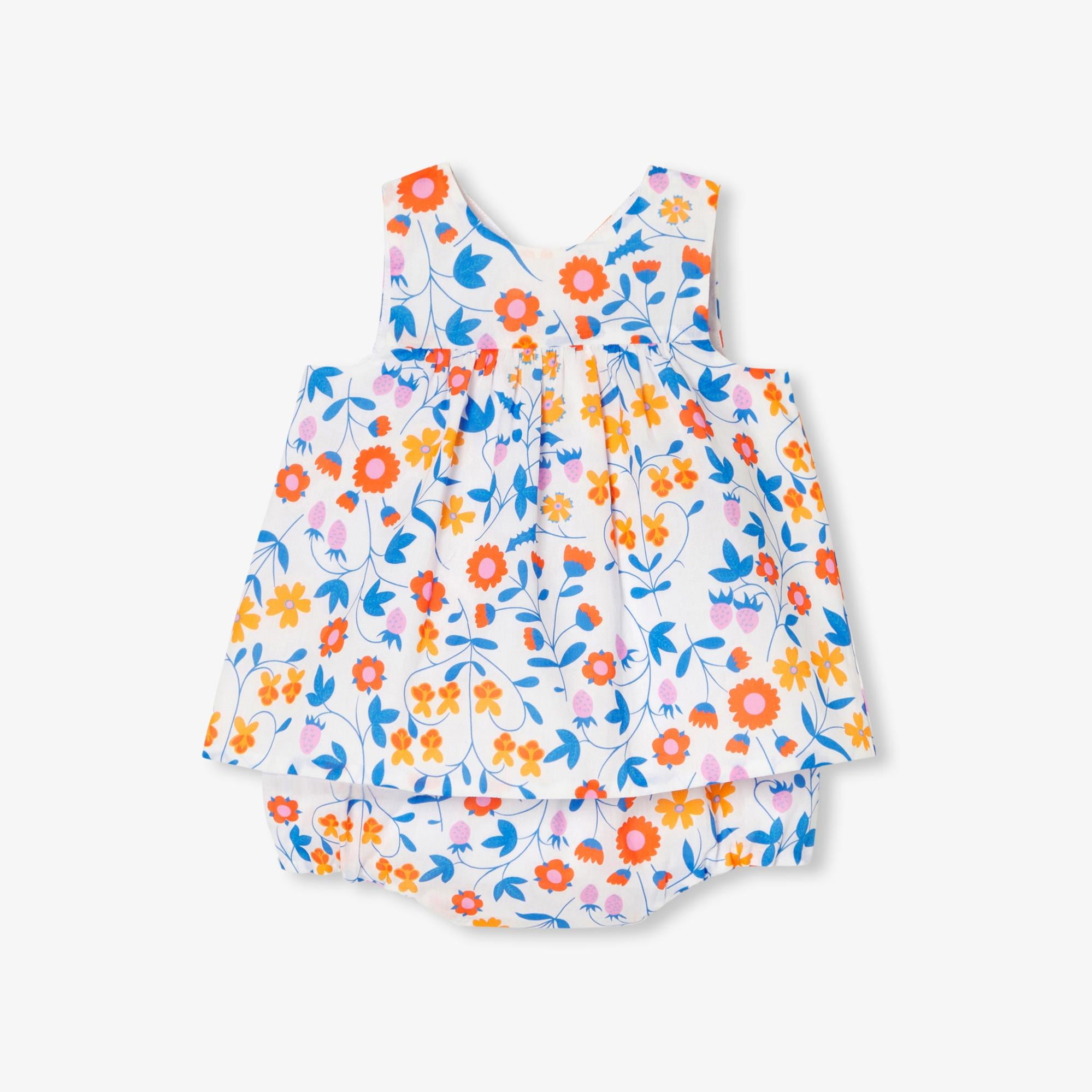  Jacadi Paris Yenidoğan Kız Bebek Çiçek Desenli İkili Set