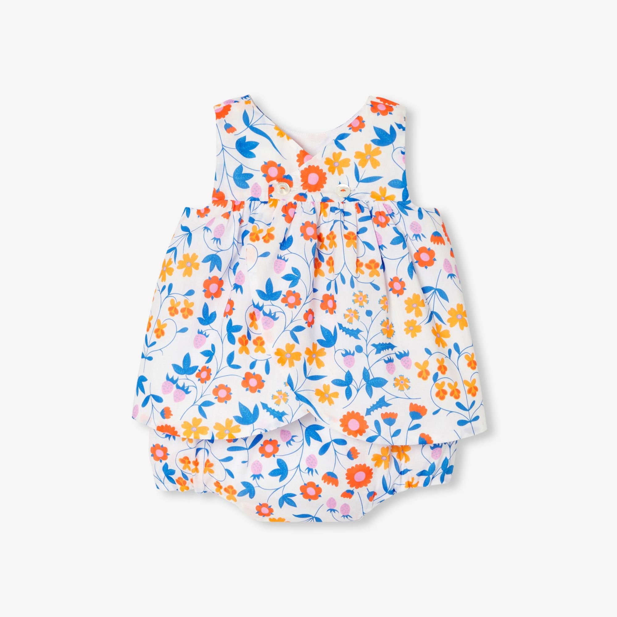 Jacadi Paris Yenidoğan Kız Bebek Çiçek Desenli İkili Set