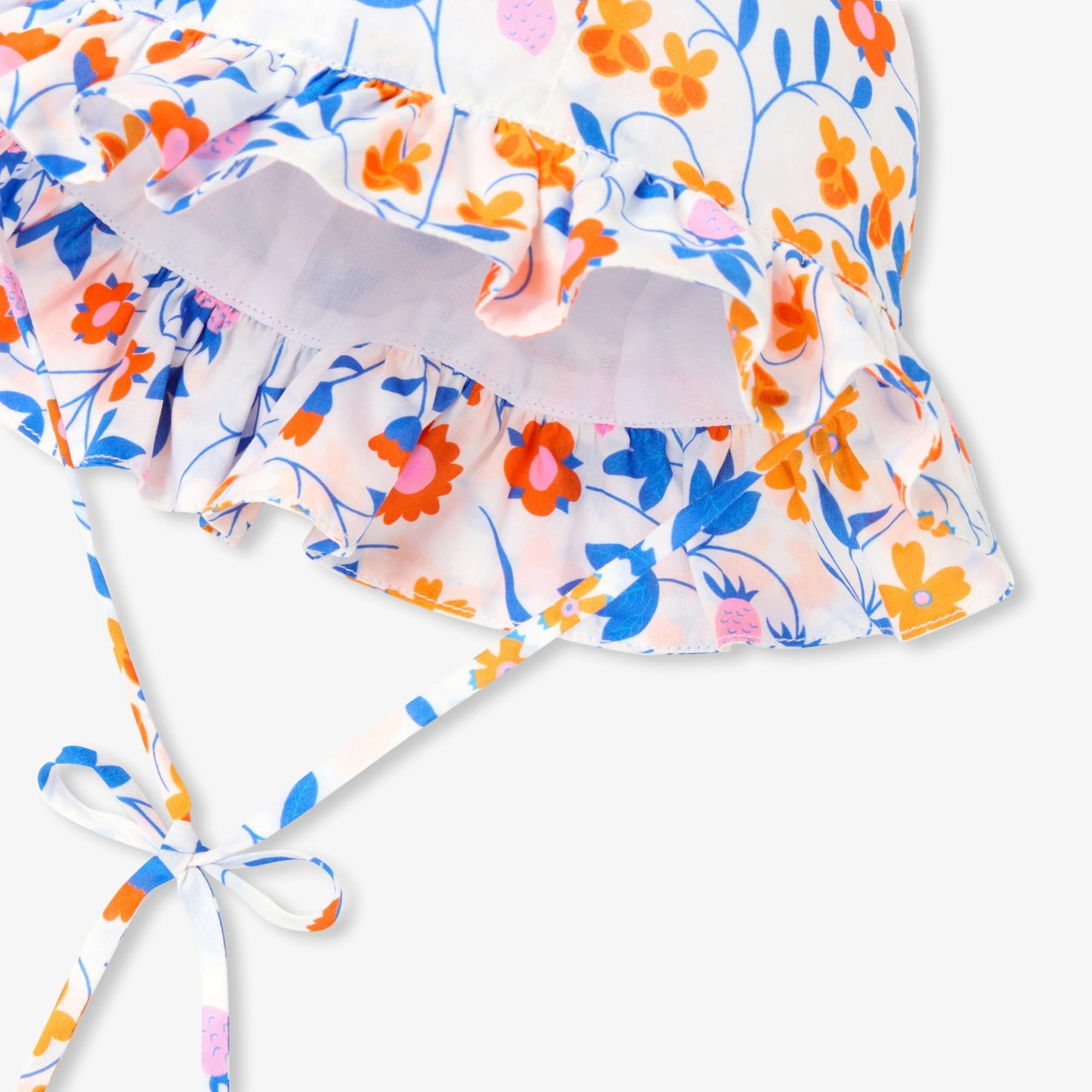 Jacadi Paris Yenidoğan Kız Bebek Çiçek Desenli Bob Şapka