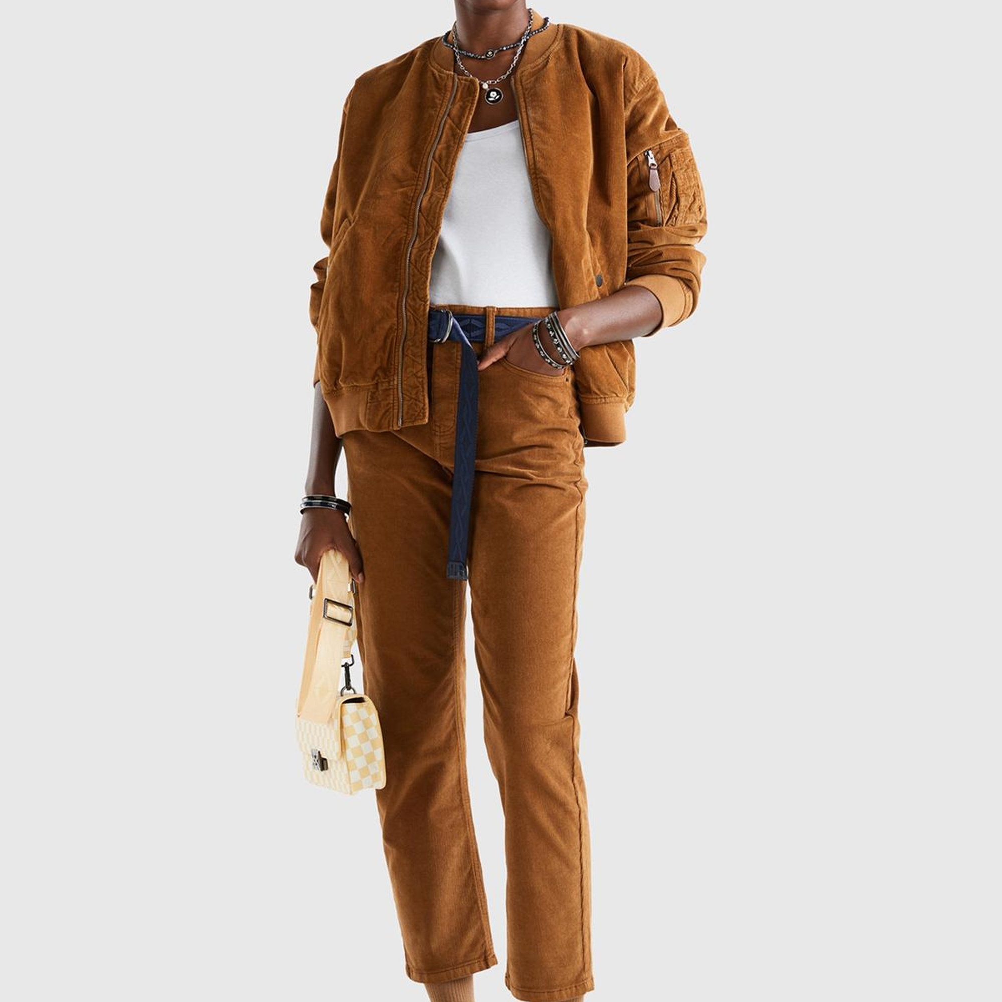 Unisex Kahverengi Bomber Ceket