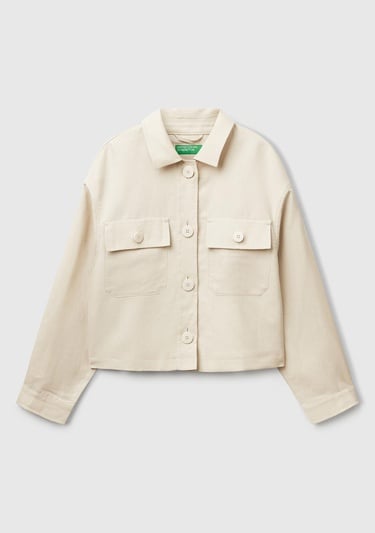  Kadın Taş Rengi Keten Karışımlı Ceket