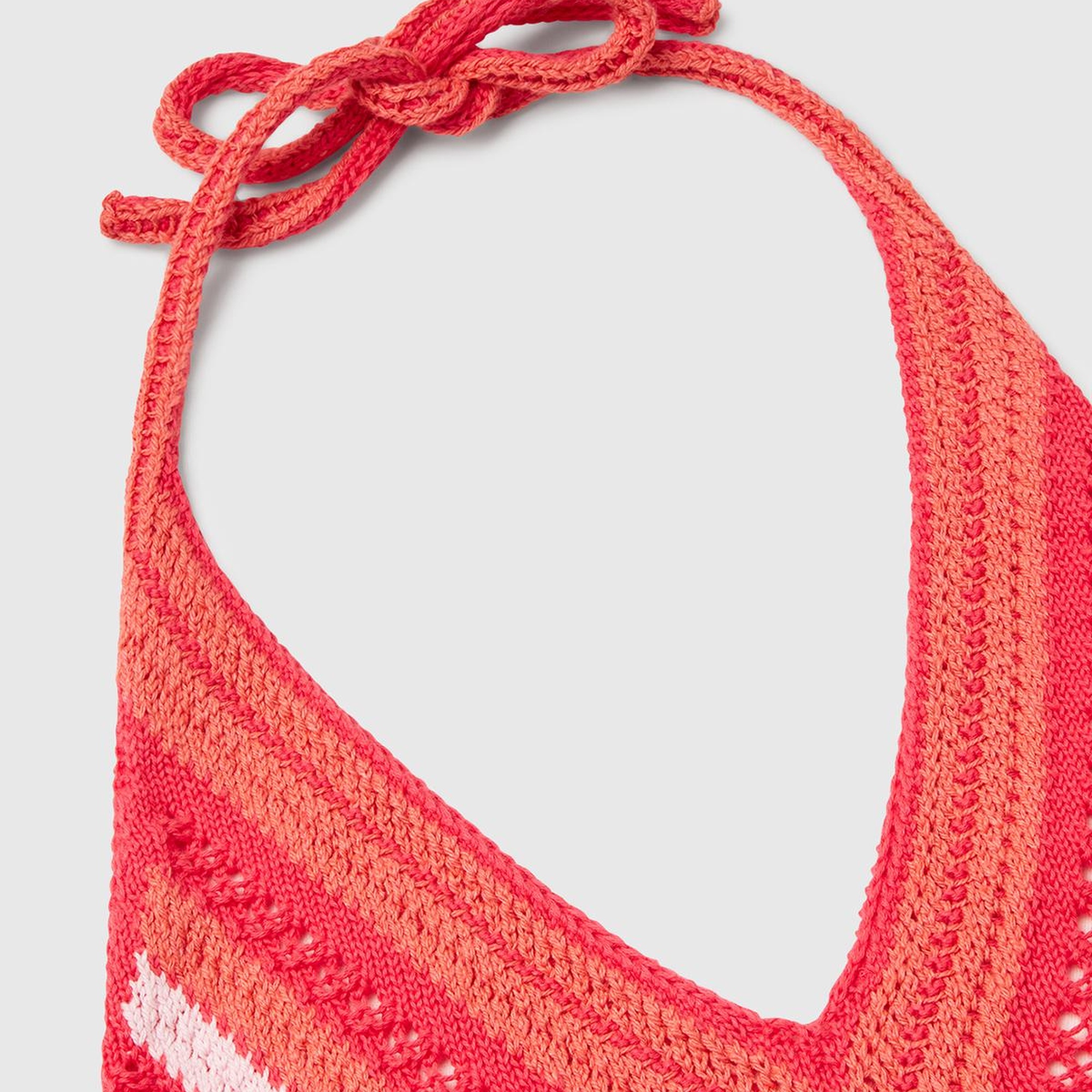 Kadın Turuncu Koton Karışımlı Halter Yaka Boyundan Bağlamalı Triko Atlet