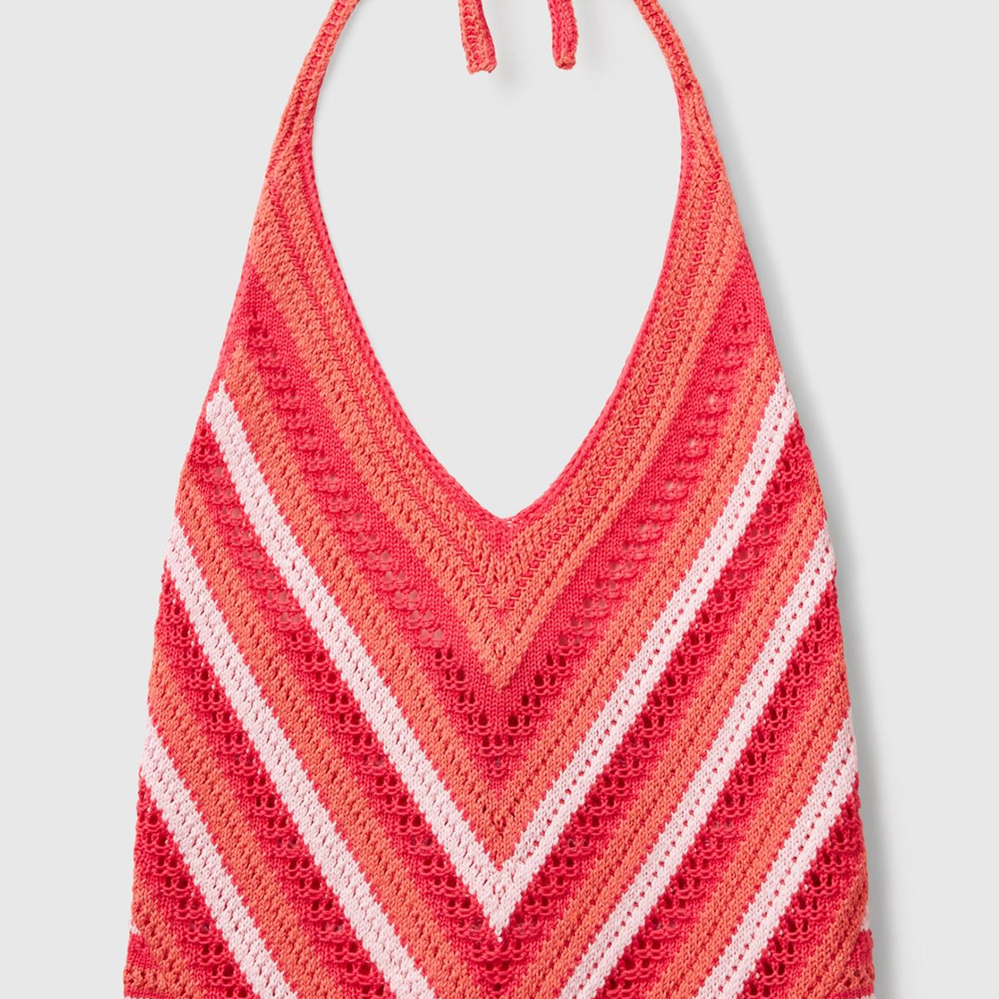 Kadın Turuncu Koton Karışımlı Halter Yaka Boyundan Bağlamalı Triko Atlet