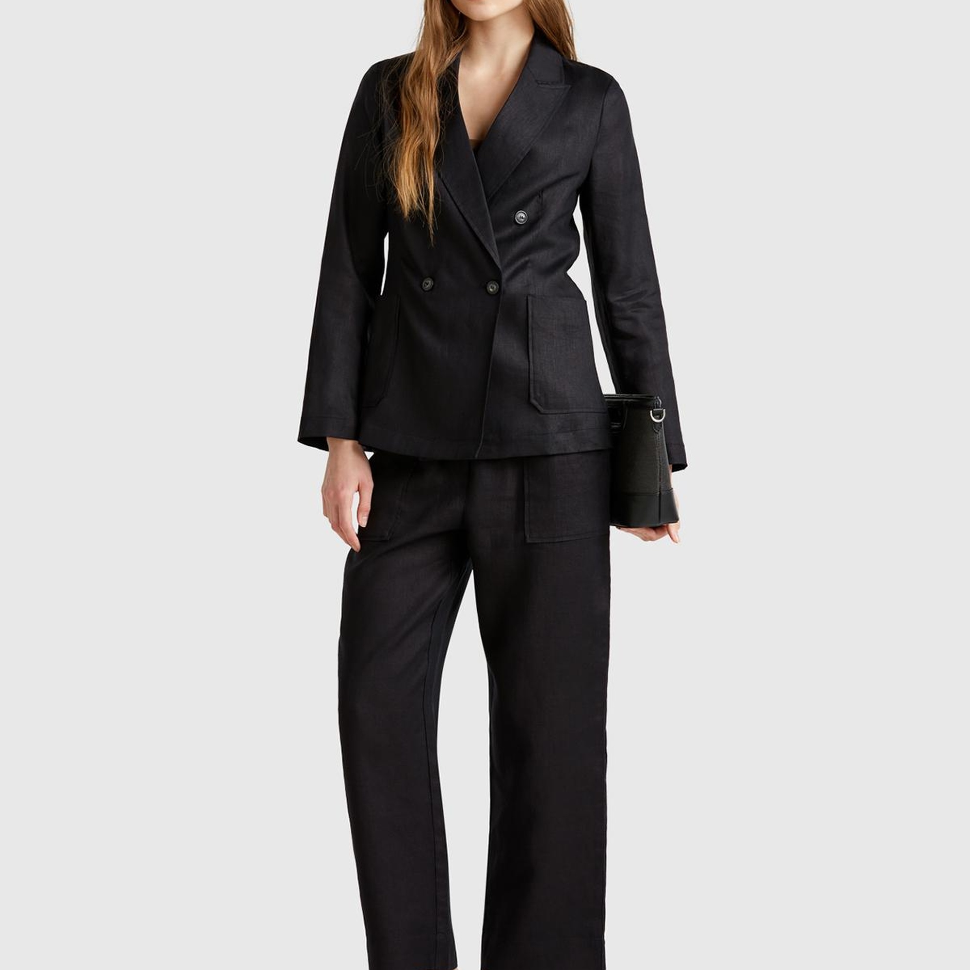 Kadın Siyah %100 Keten Ceket