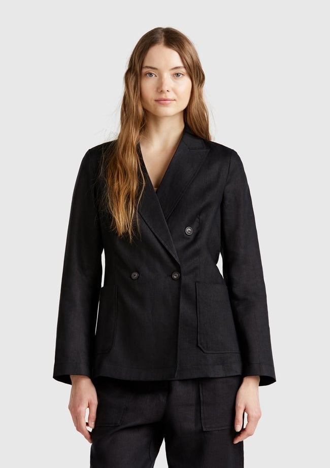  Kadın Siyah %100 Keten Ceket