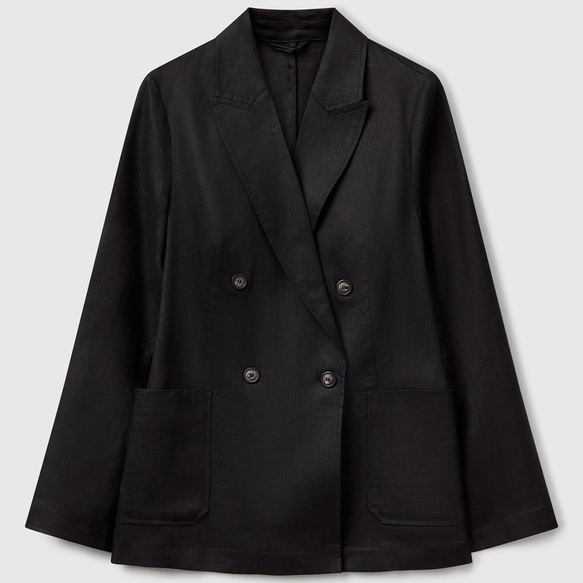 Kadın Siyah %100 Keten Ceket