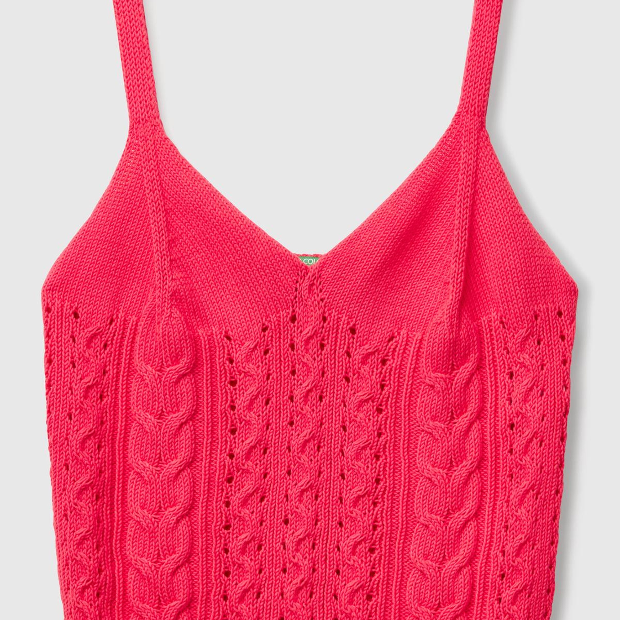 Kadın Turuncu %100 Koton Saç Örgülü Triko Atlet