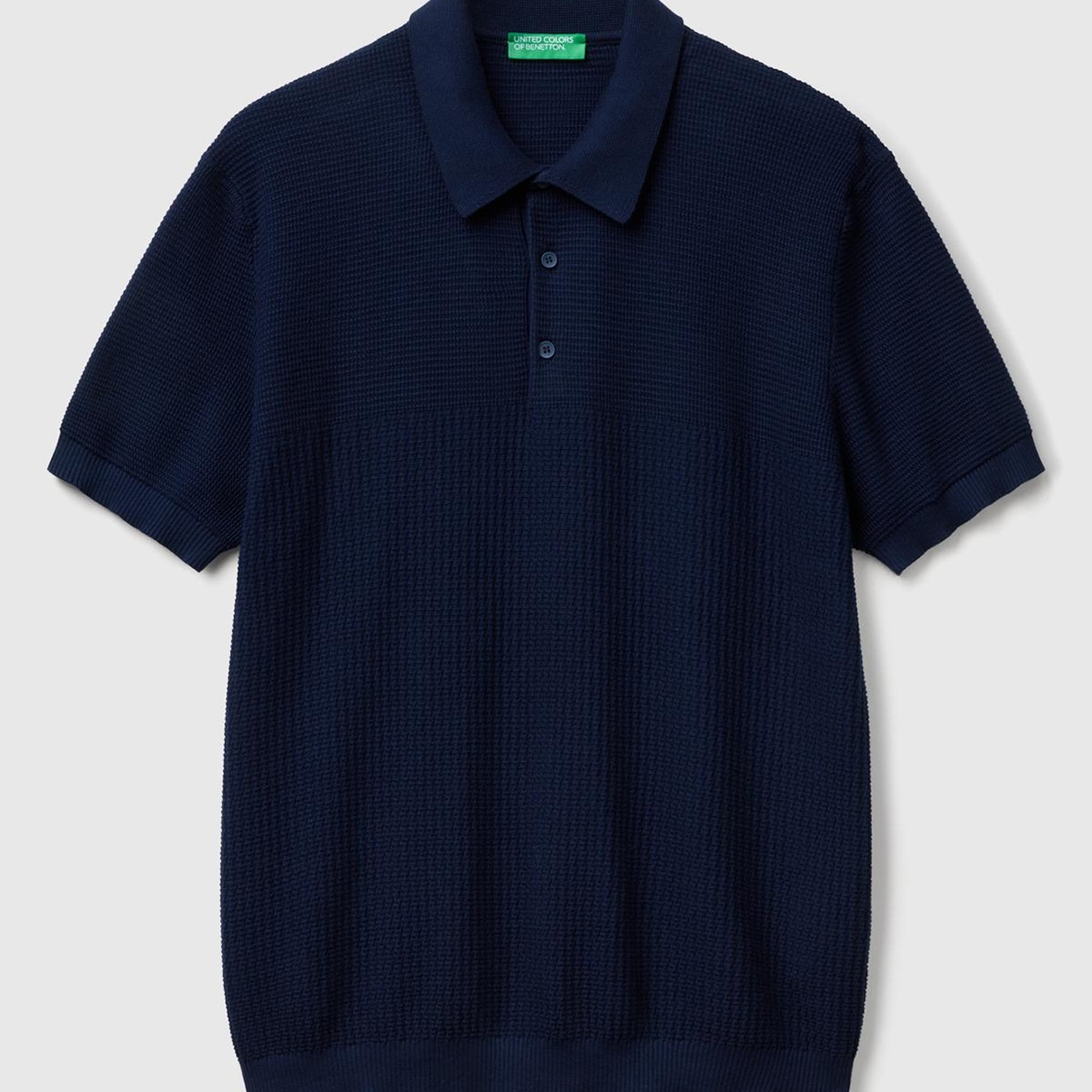 Erkek Lacivert %100 Koton Regular Fit Triko Polo Yaka  Kazak
