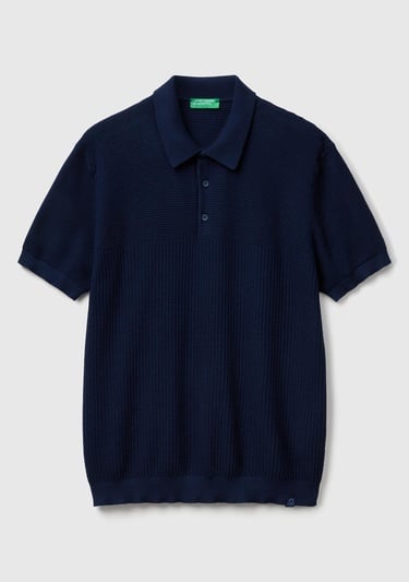  Erkek Lacivert %100 Koton Regular Fit Triko Polo Yaka  Kazak