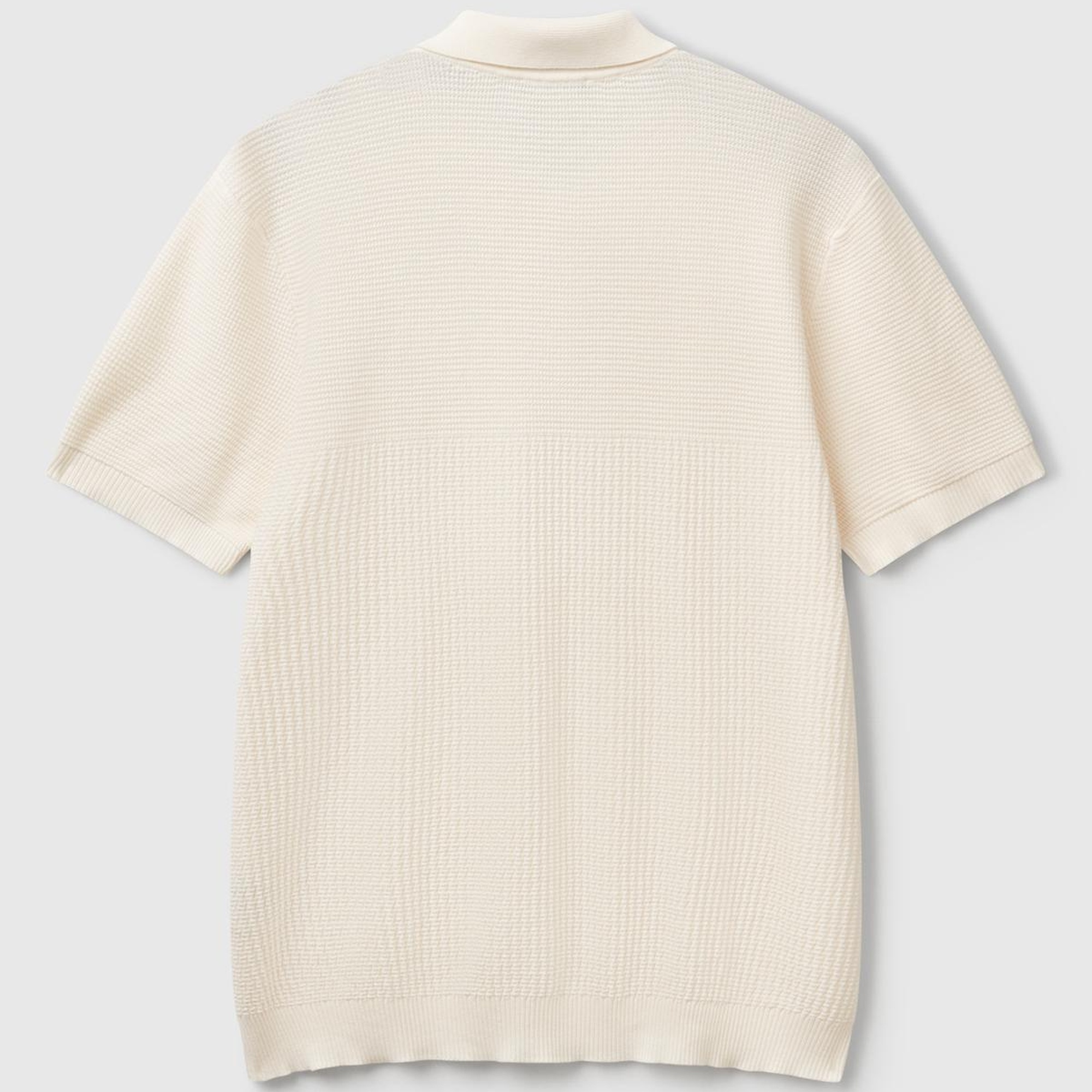 Erkek Krem %100 Koton Regular Fit Triko Polo Yaka  Kazak