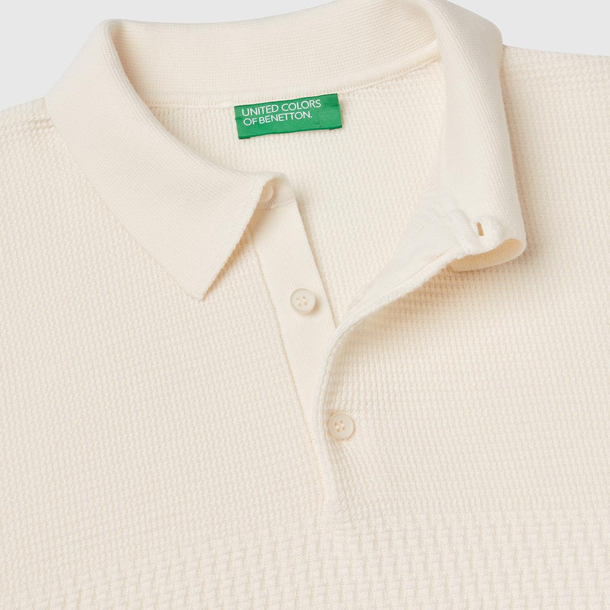 Erkek Krem %100 Koton Regular Fit Triko Polo Yaka  Kazak