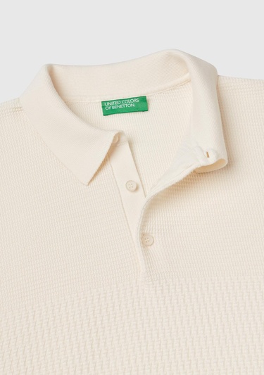  Erkek Krem %100 Koton Regular Fit Triko Polo Yaka  Kazak