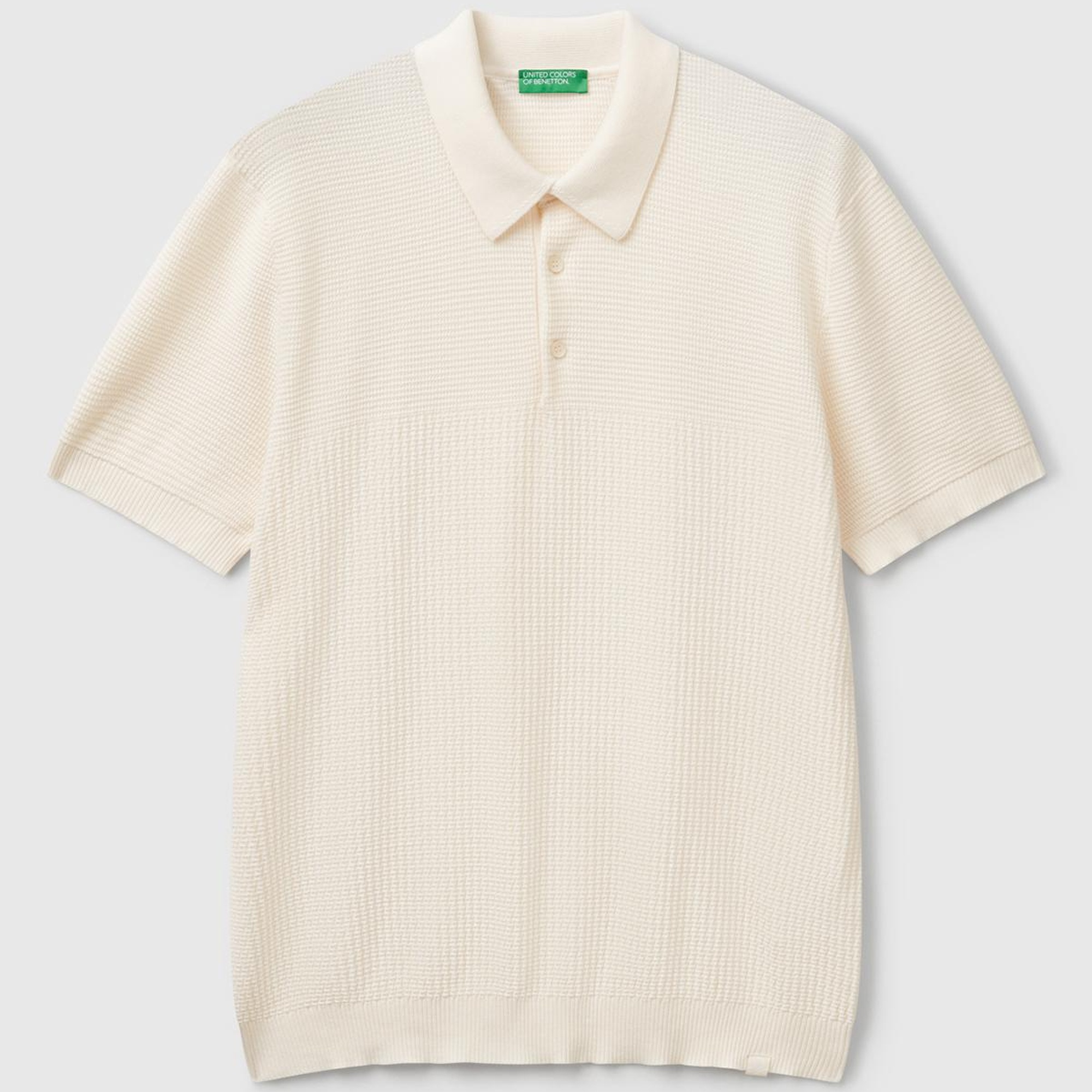 Erkek Krem %100 Koton Regular Fit Triko Polo Yaka  Kazak