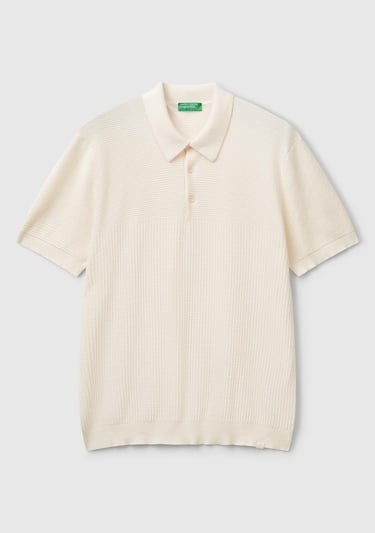  Erkek Krem %100 Koton Regular Fit Triko Polo Yaka  Kazak