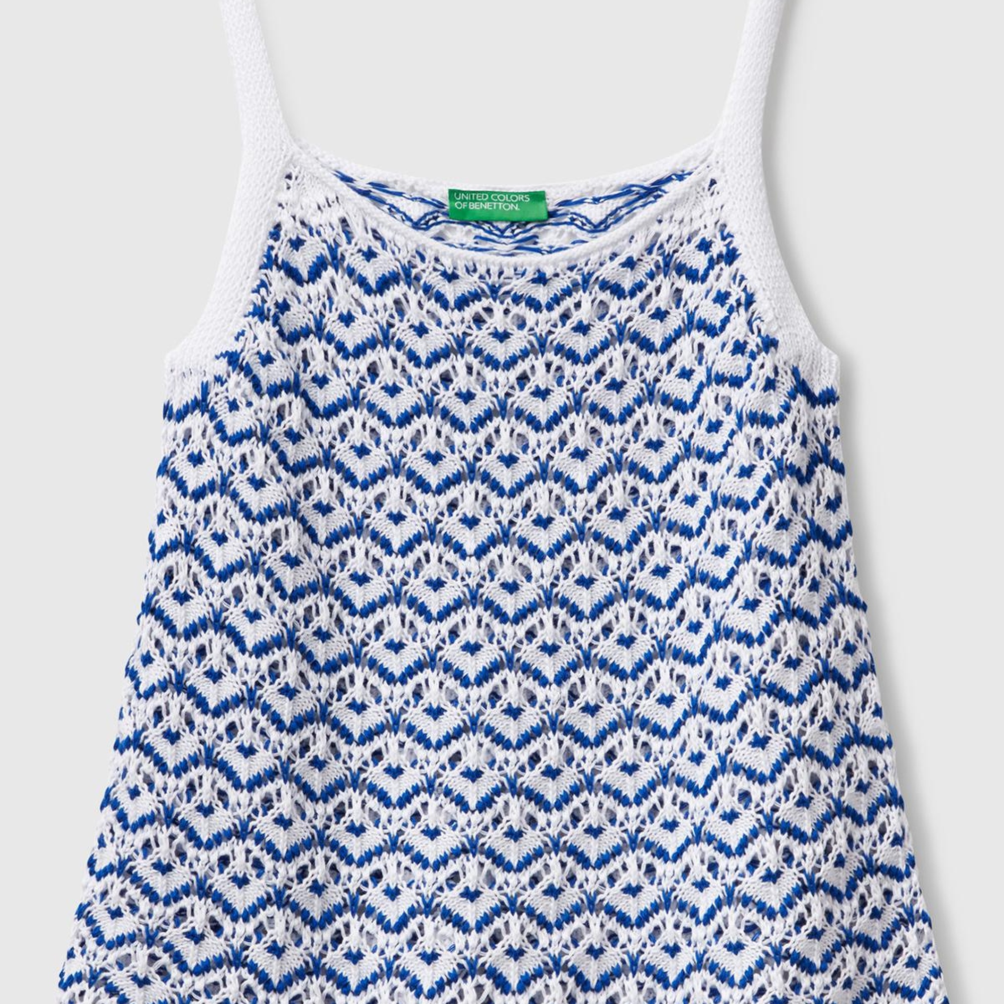 Kadın Beyaz %100 Koton Kroşe Efekli Triko Atlet