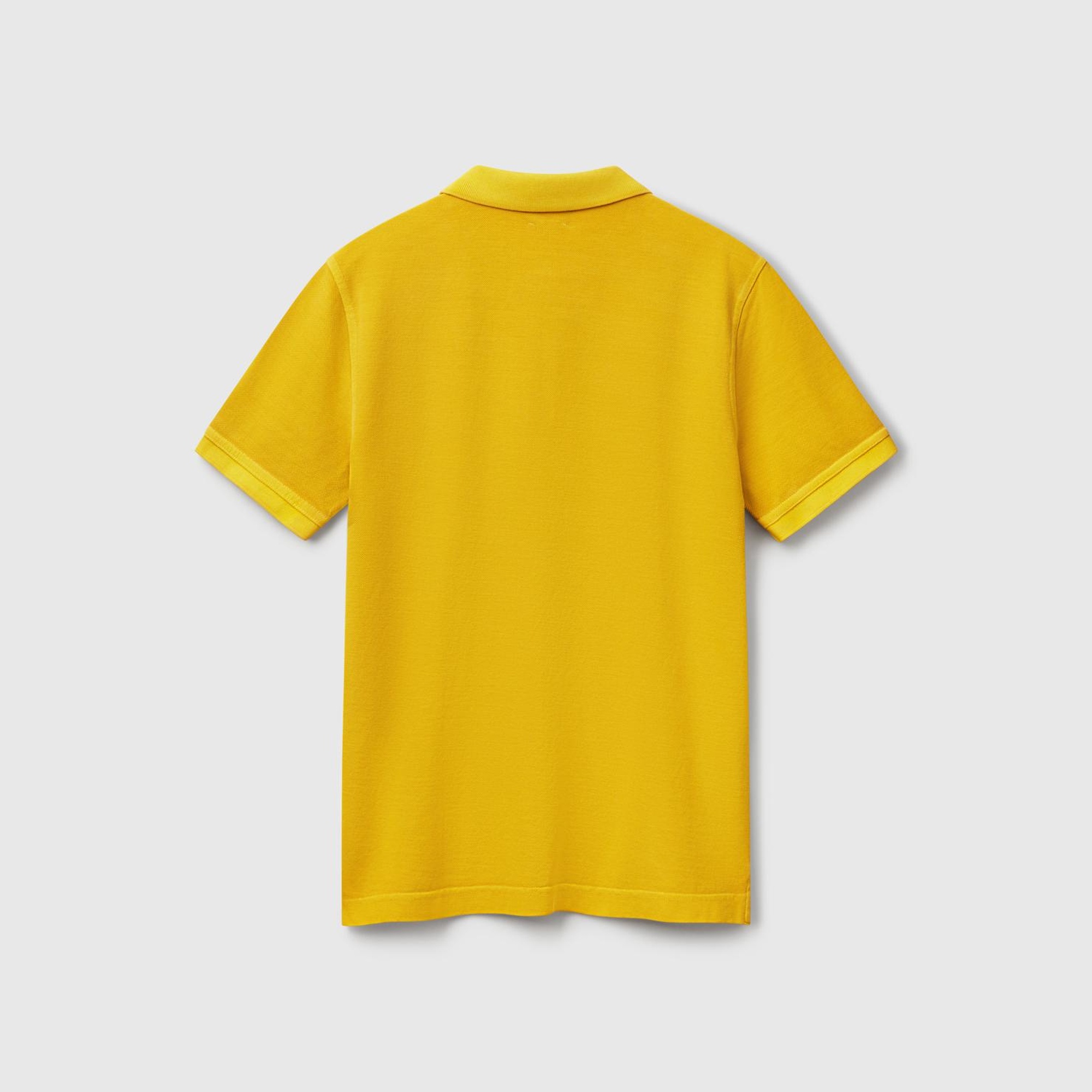 Erkek Sarı %100 Organik Koton Regular Fit Polo T-Shirt