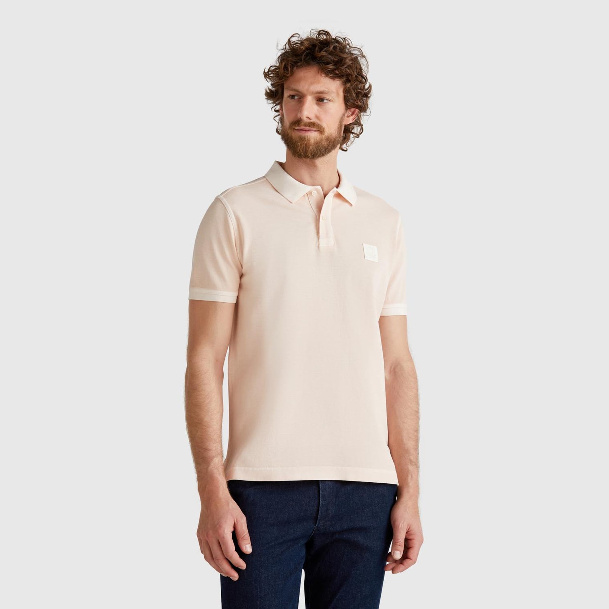 Erkek Pembe %100 Organik Koton Regular Fit Polo T-Shirt