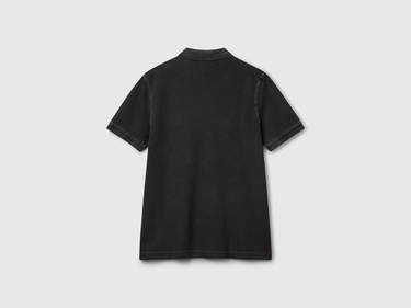  Erkek Siyah %100 Organik Koton Regular Fit Polo T-Shirt