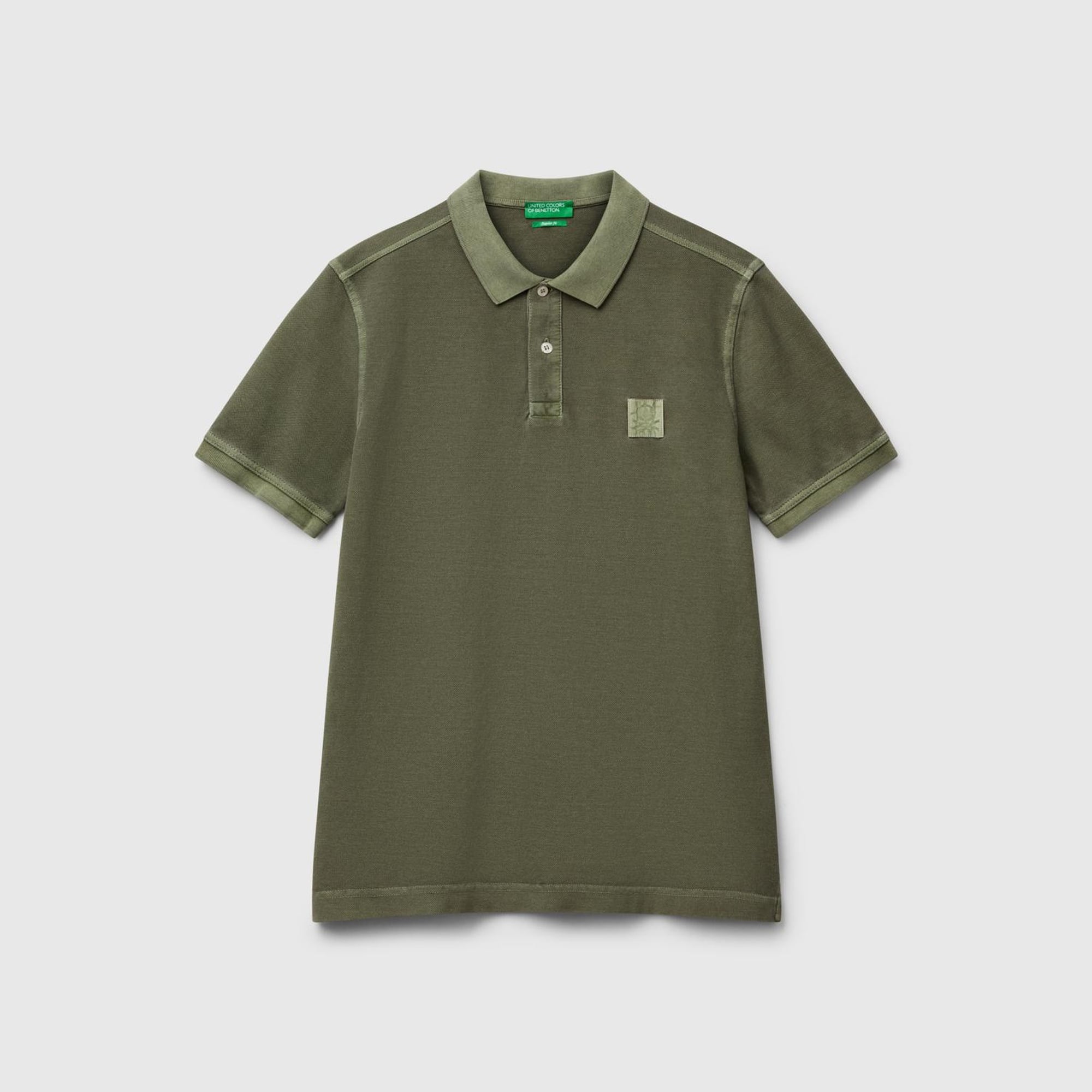 Erkek Haki %100 Organik Koton Regular Fit Polo T-Shirt