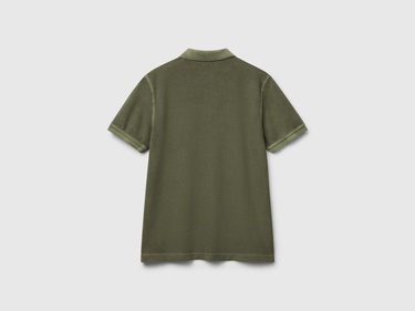  Erkek Haki %100 Organik Koton Regular Fit Polo T-Shirt