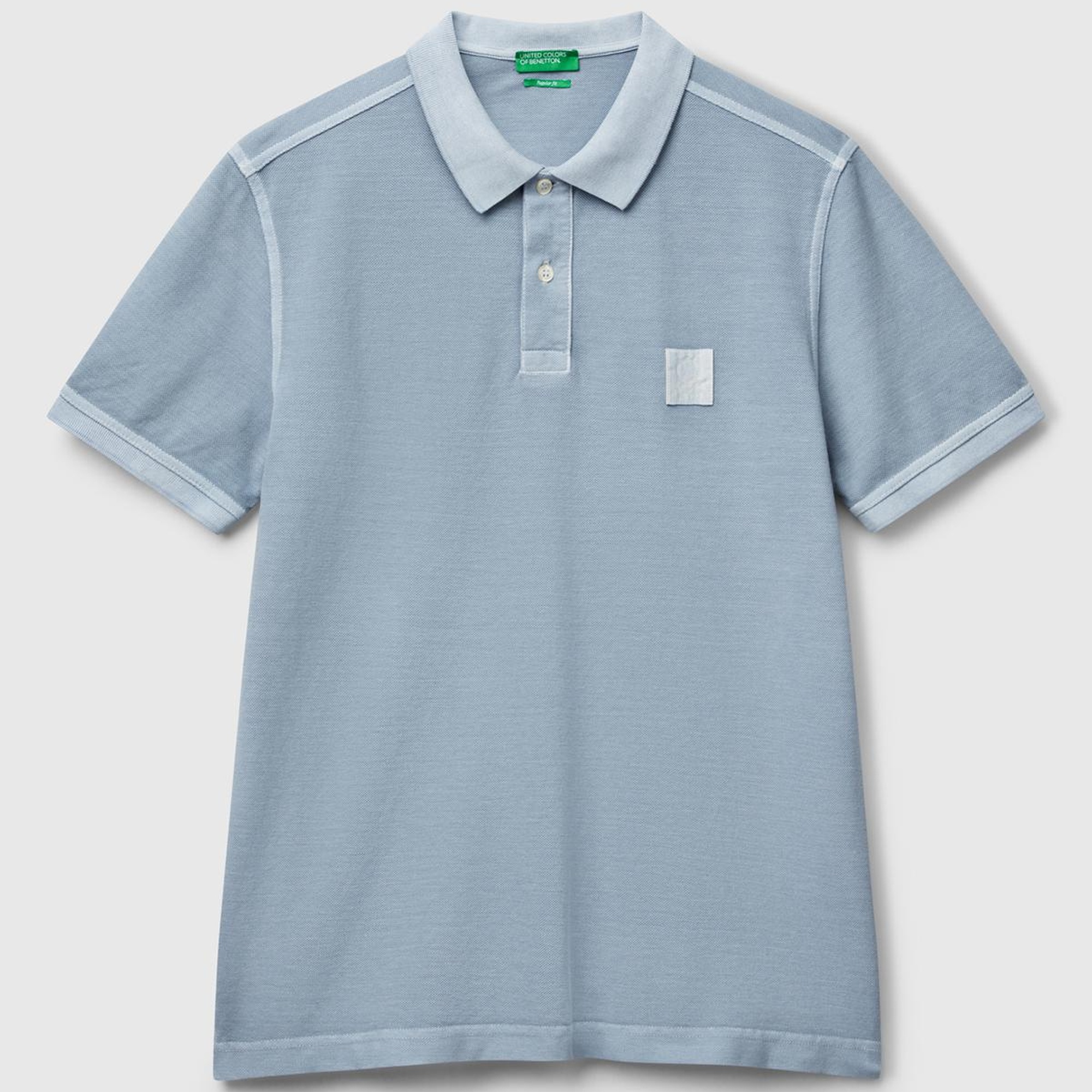 Erkek Açık Mavi %100 Organik Koton Regular Fit Polo T-Shirt