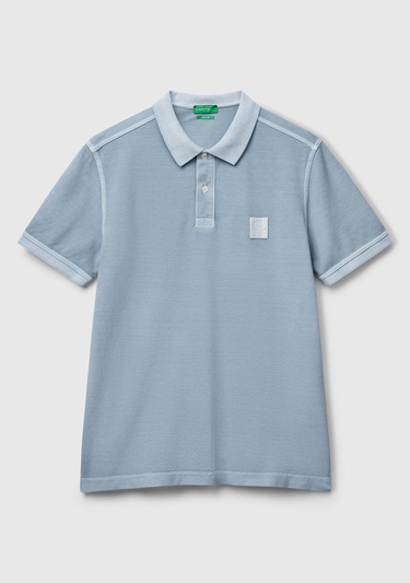  Erkek Açık Mavi %100 Organik Koton Regular Fit Polo T-Shirt