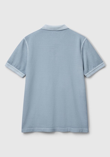  Erkek Açık Mavi %100 Organik Koton Regular Fit Polo T-Shirt