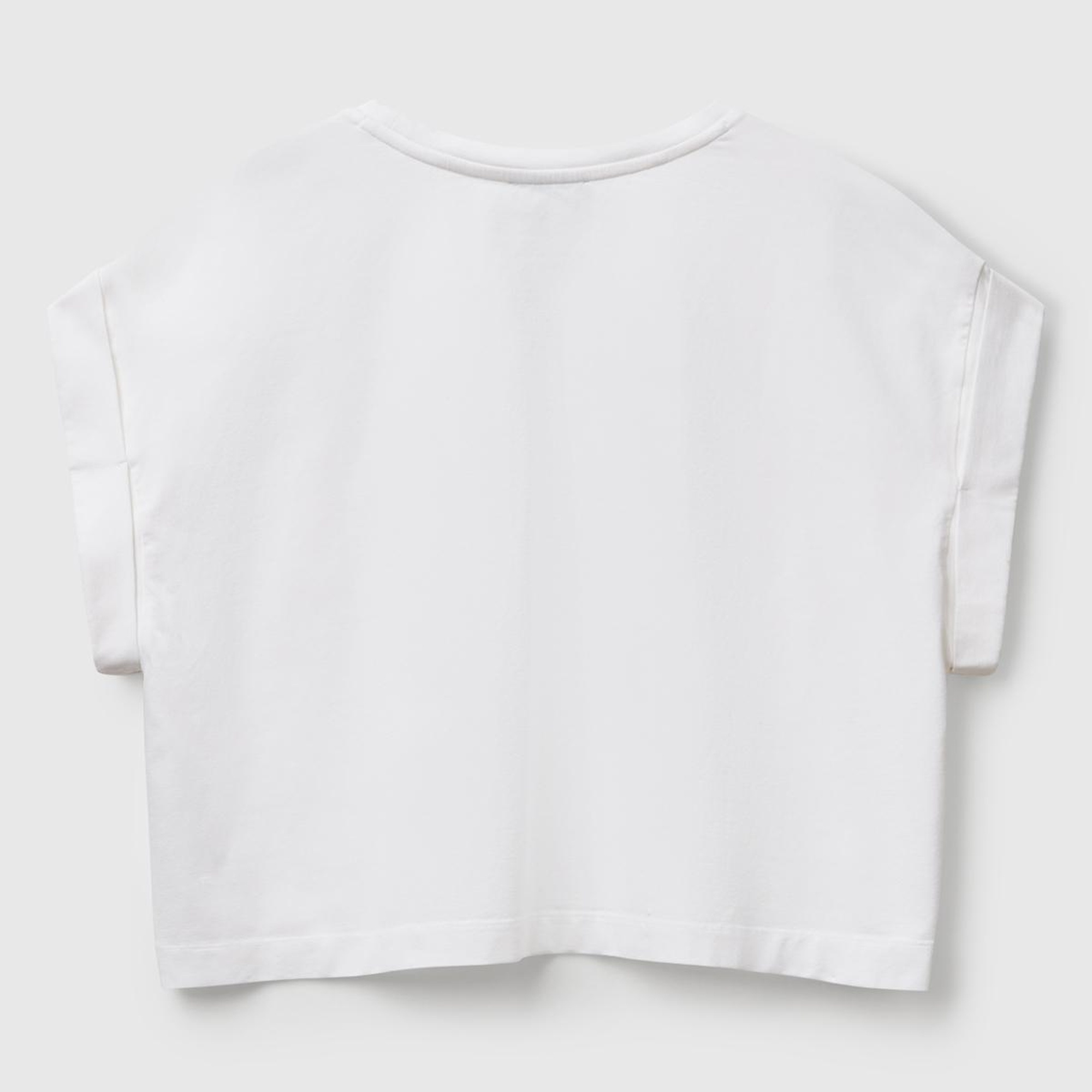 Kadın Beyaz Dantel Detaylı Kısa Kol Esnek T-Shirt