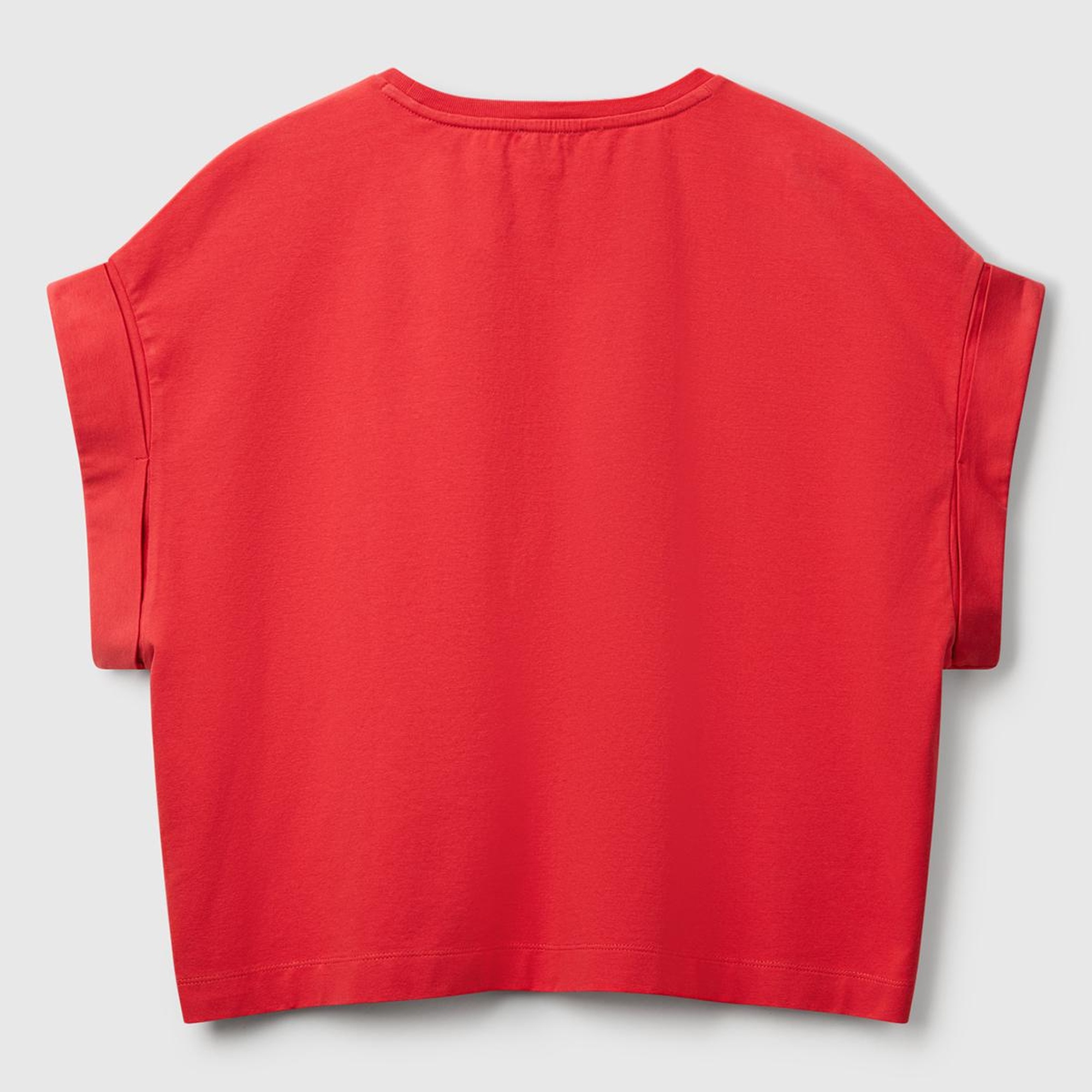 Kadın Mercan Dantel Detaylı Kısa Kol Esnek T-Shirt