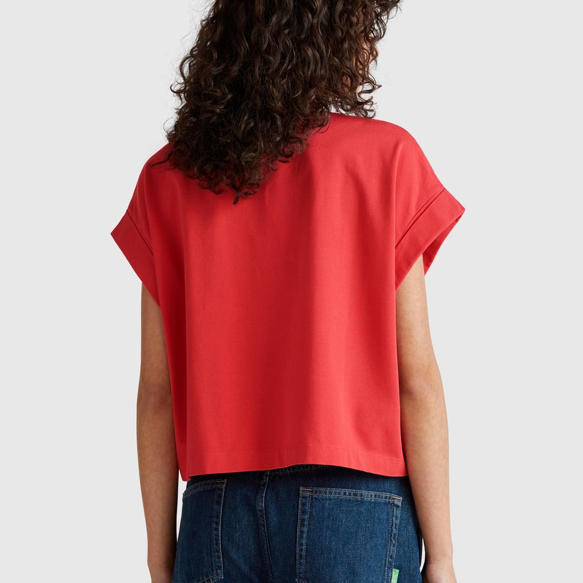 Kadın Mercan Dantel Detaylı Kısa Kol Esnek T-Shirt