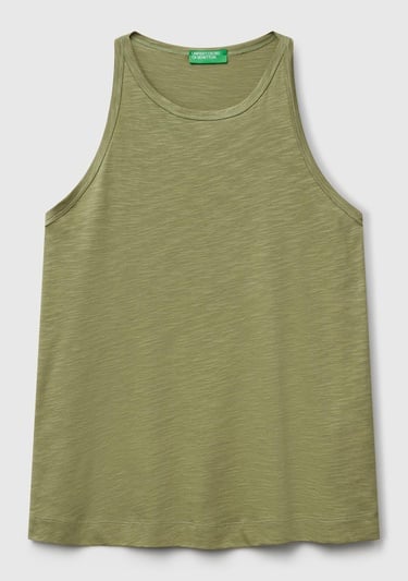  Kadın Adaçayı yeşili Modal Karışımlı Slub Atlet