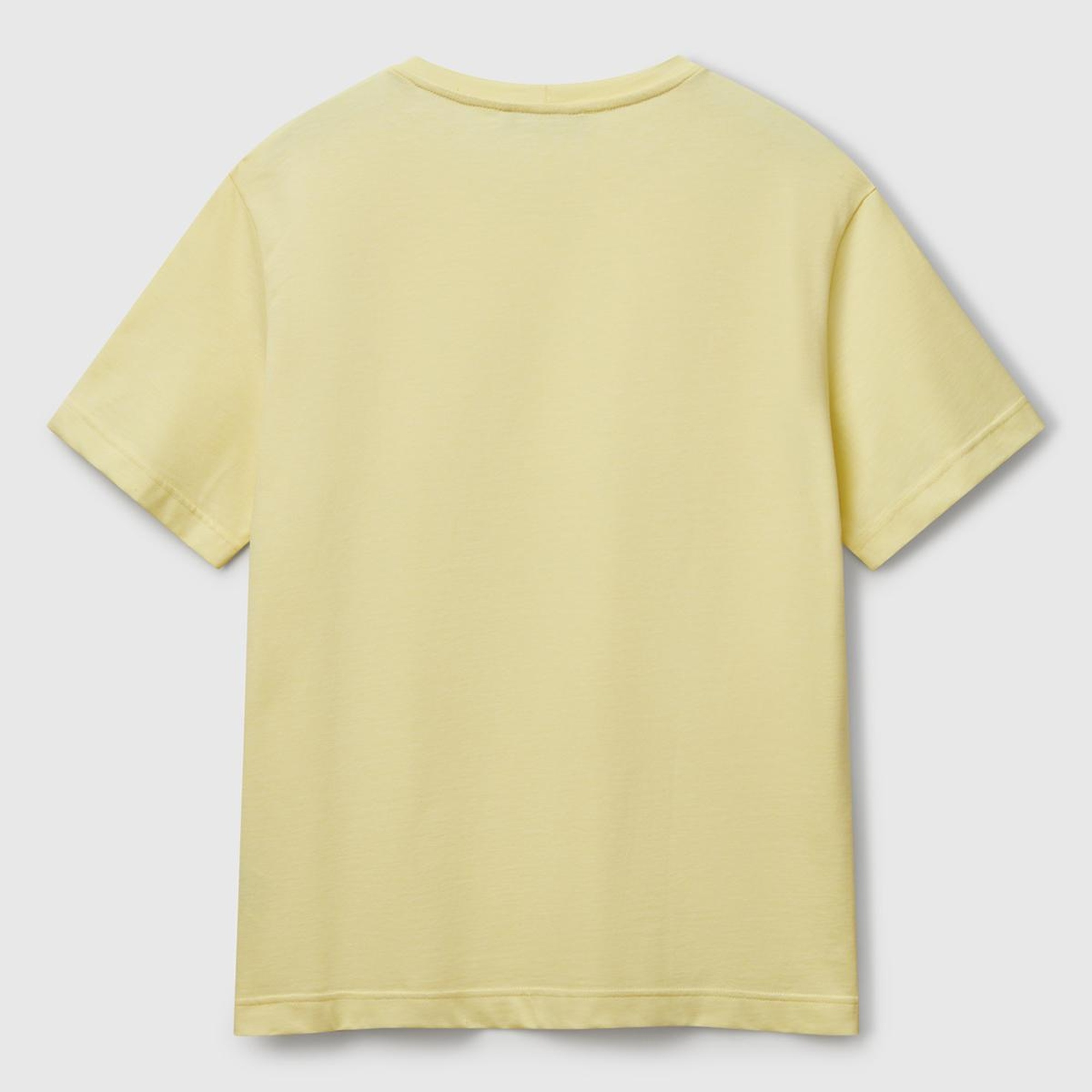 Erkek Sarı %100 Pamuk Göğsü Yama Logo İşlemeli Bisiklet Yaka T-Shirt