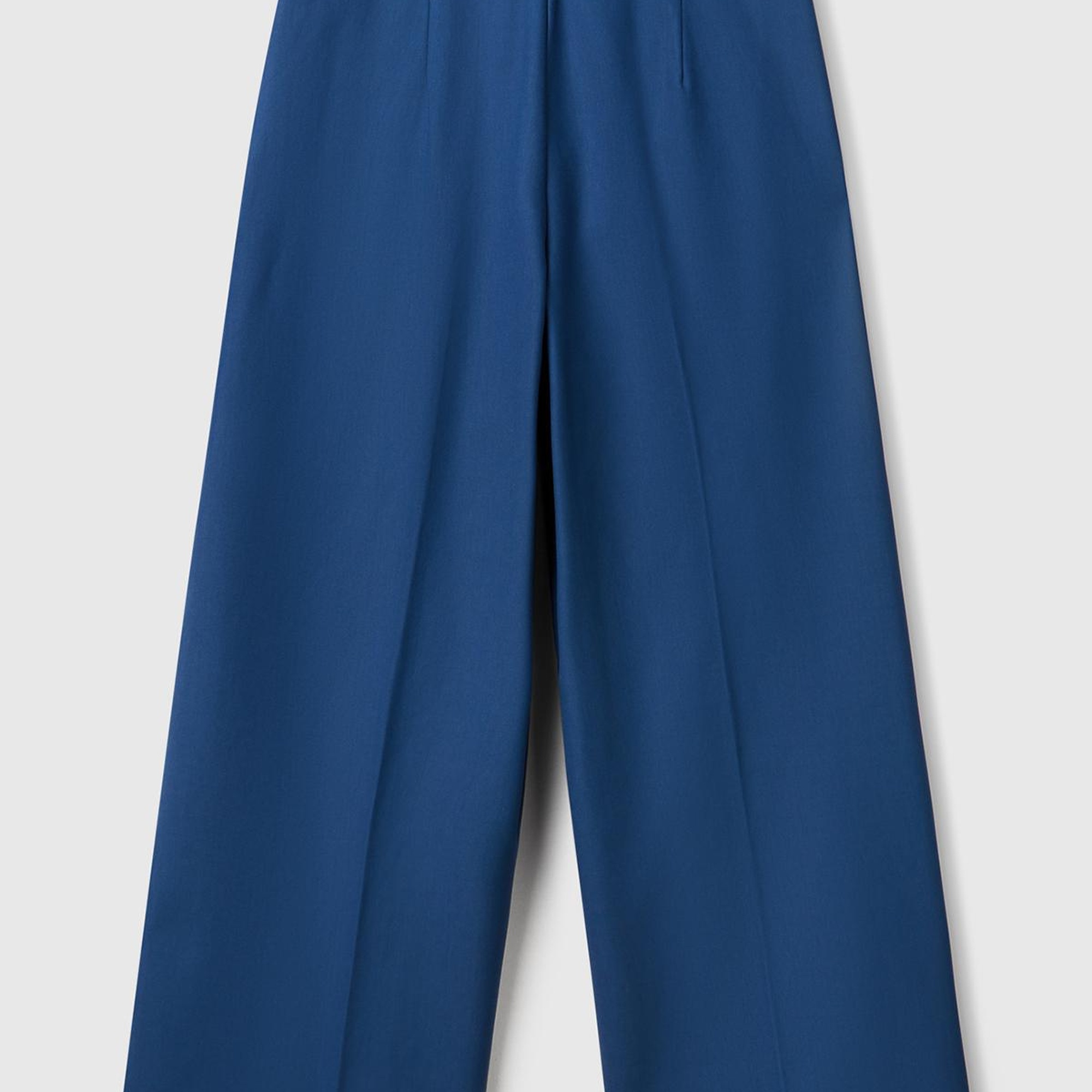 Kadın Denim Pamuk Karışımlı Cepli Straight Fit Yüksek Bel Pantolon