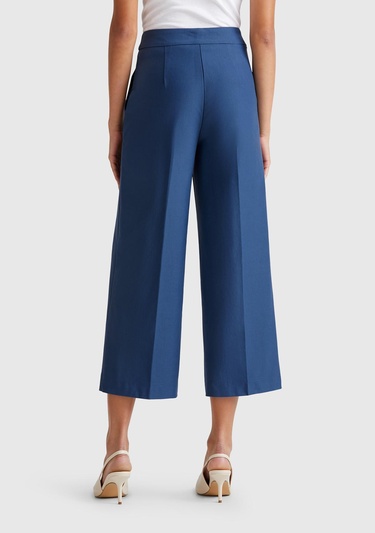  Kadın Denim Pamuk Karışımlı Cepli Straight Fit Yüksek Bel Pantolon