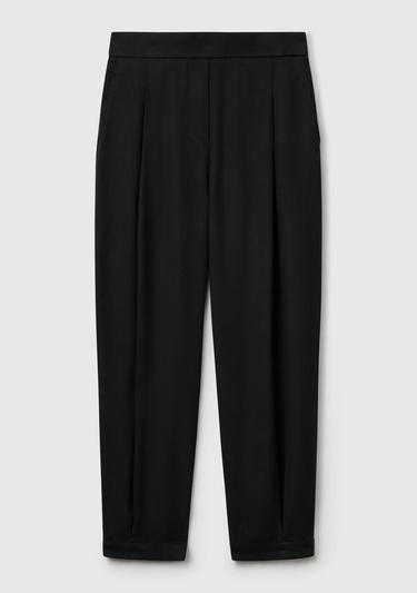  Kadın Siyah %100 Liyosel Beli Lastikli Balon Fit Pantolon