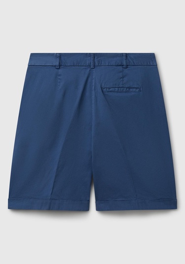  Kadın Denim Pamuk Karışımlı Önü Düğmeli Regular Fit Bermuda Şort