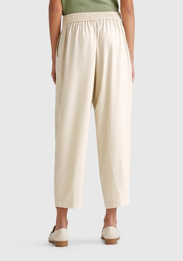  Kadın Taş Rengi %100 Liyosel Beli Lastikli Balon Fit Pantolon