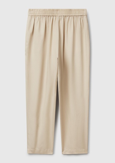  Kadın Taş Rengi %100 Liyosel Beli Lastikli Balon Fit Pantolon