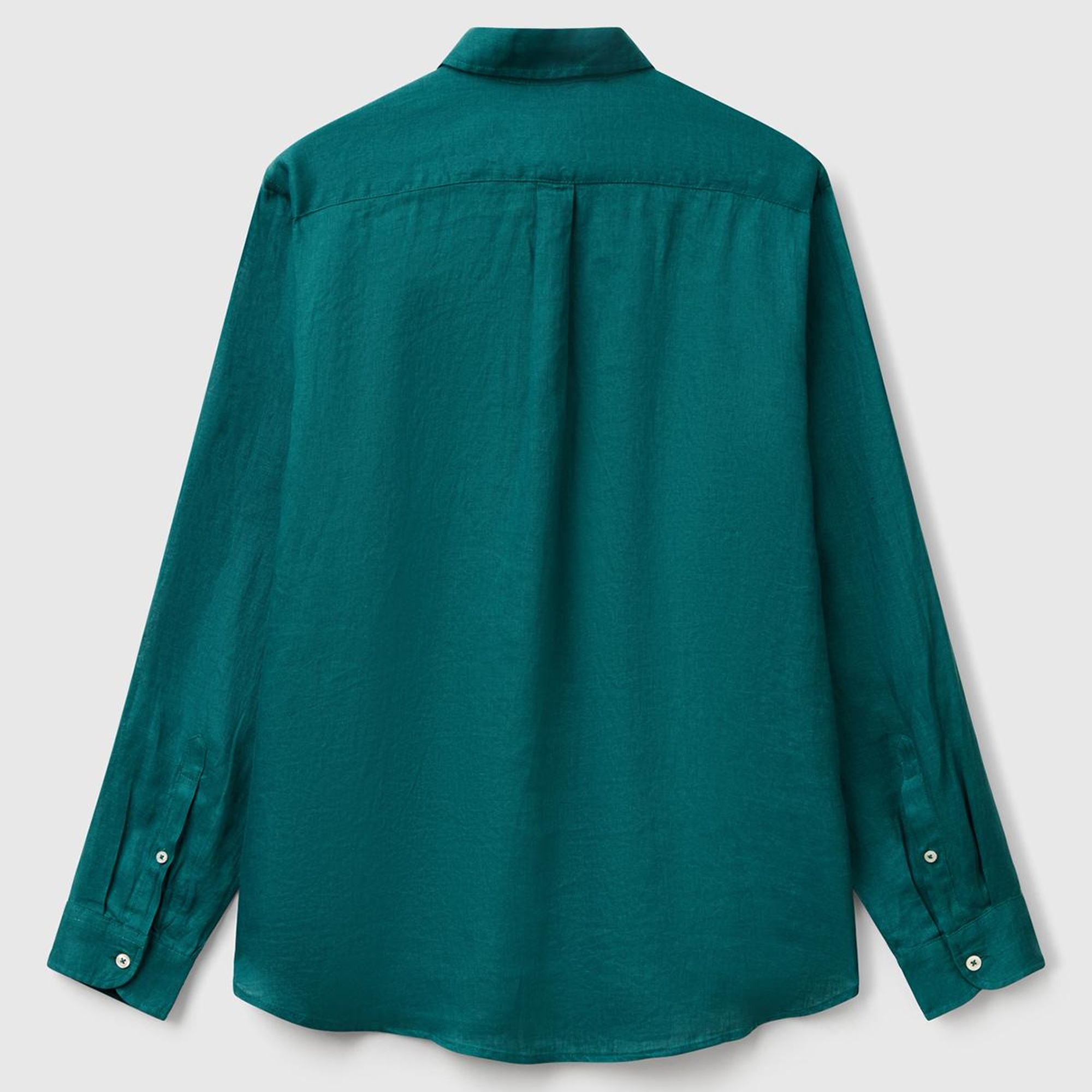 Erkek Yeşil %100 Keten Gömlek