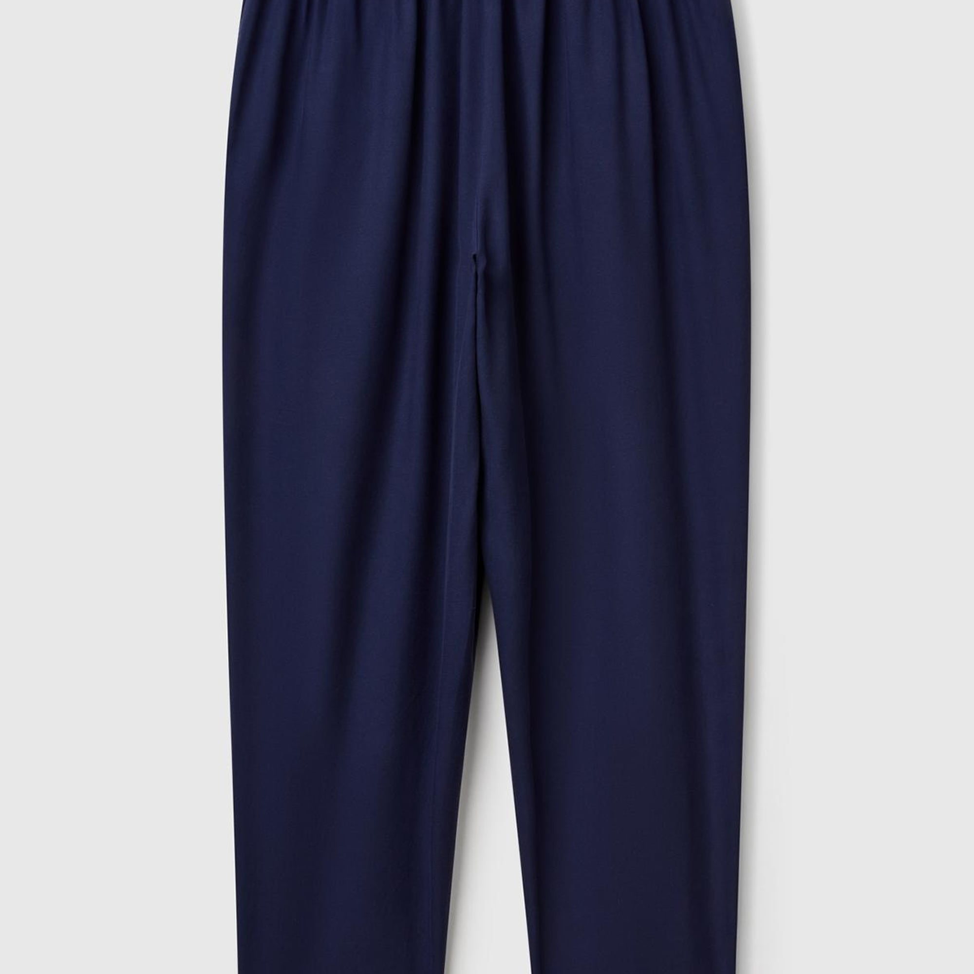 Kadın Lacivert %100 Liyosel Beli Lastikli Balon Fit Pantolon