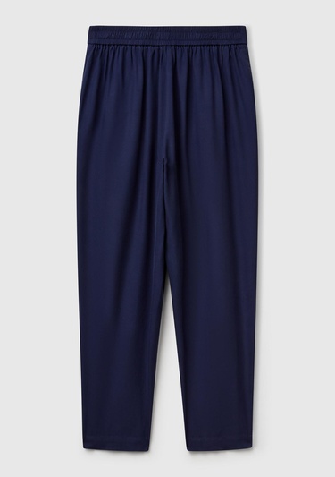  Kadın Lacivert %100 Liyosel Beli Lastikli Balon Fit Pantolon